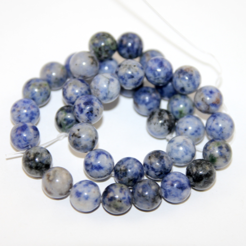 10mm Blue Spot Jasper Round Beads - 38cm Strand
