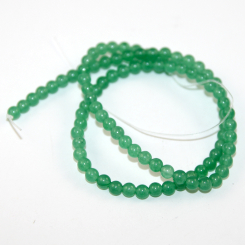 4mm Green Averturine Round Beads - 38cm Strand