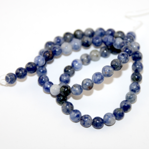 6mm Light Blue Sodalite Round Beads - 38cm Strand