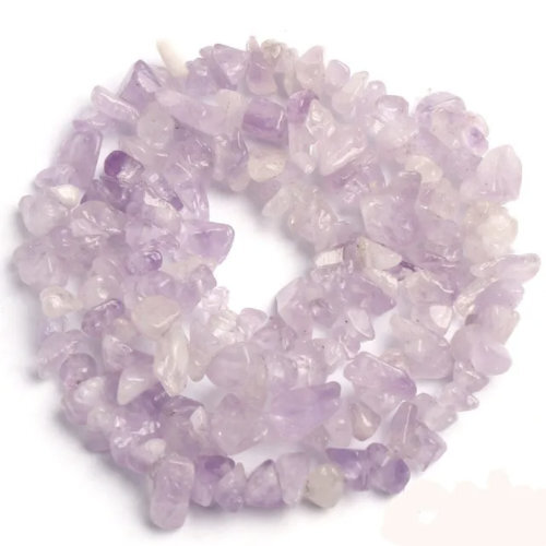 5mm - 8mm Light Amethyst Stone Chips - 40cm Strand