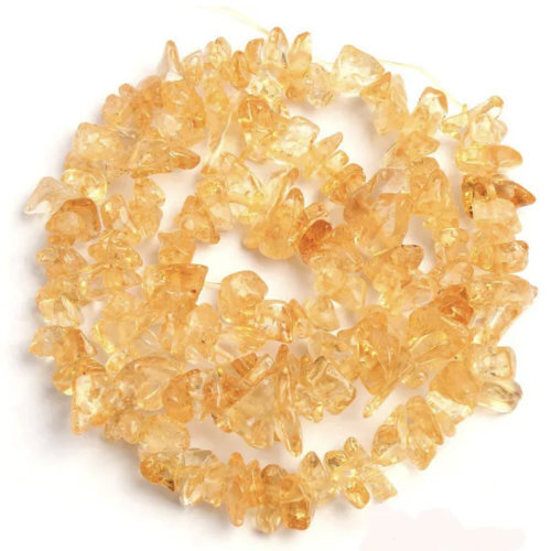 5mm - 8mm Citrine Stone Chips - 40cm Strand
