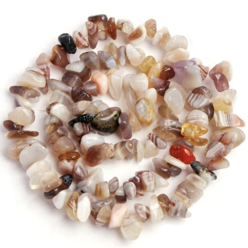 5mm - 8mm Botswana Agate Stone Chips - 40cm Strand