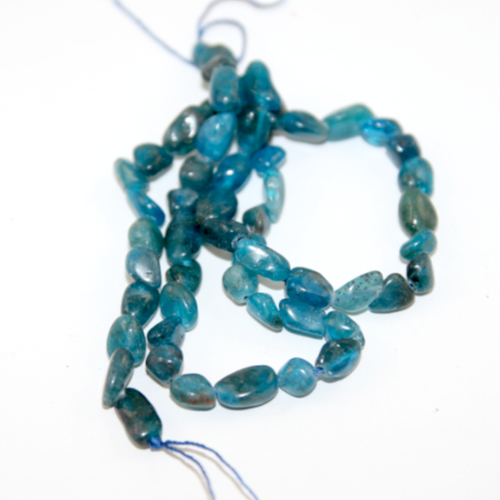 6mm - 8mm Blue Apatite Irregular Oval Stone Beads - 38cm Strand