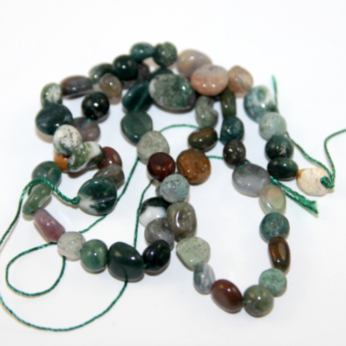 6mm - 8mm Indian Agate Irregular Oval Stone Beads - 38cm Strand
