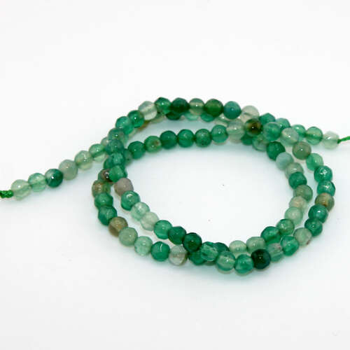 4mm Teal Faceted Agate Round Beads - 38cm Strand