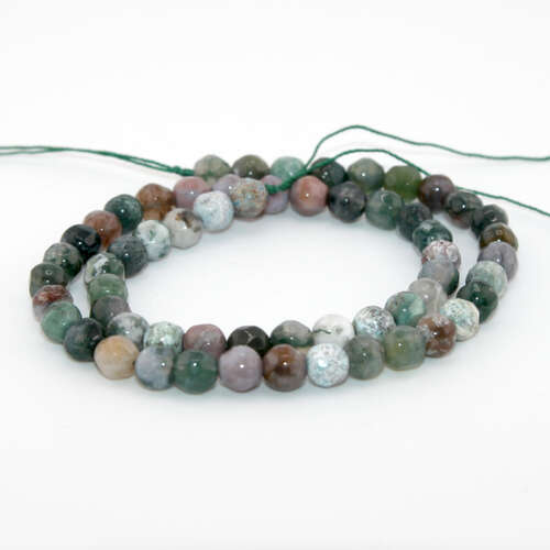 6mm Indian Agate Faceted Round Beads - 38cm Strand