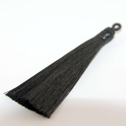 Black 80mm Silk Tassel - Bag of 5