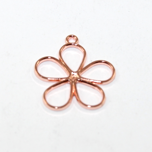 19mm x 17mm Rose Gold Flower Petal Charms - 2 Pieces