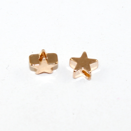 6mm Hematite Star Beads - Pack of 10 - Light Gold