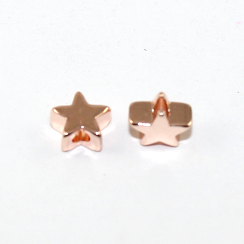 6mm Hematite Star Beads - Pack of 10 - Rose Gold