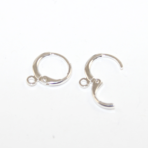7mm x 9.5mm Round Continental Ear Hook - 925 Sterling Silver