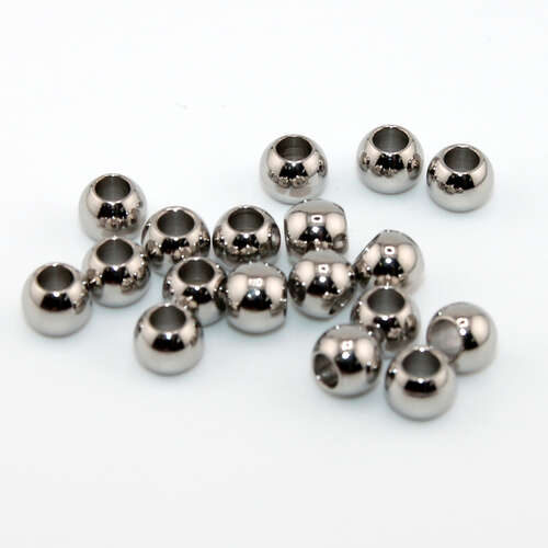 6mm with a 3mm hole 316 Surgical Steel Round Bead - 10 Pieces