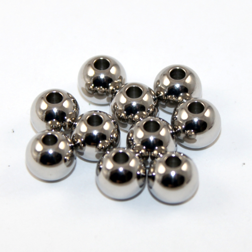 10mm with a 3mm hole 316 Surgical Steel Round Bead