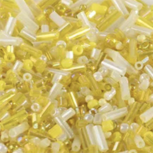 Yellow Seed Bead and Bugle Bead Mix - 8gm Bag