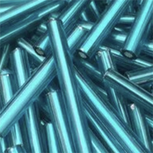 Silver Lined Turquoise 20mm Bugle Bead - 8gm Bag