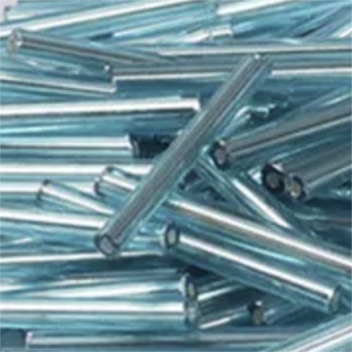 25mm Bugle Bead - Silver Lined Aqua - 8gm Bag