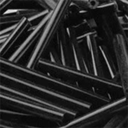 25mm Bugle Bead - Opaque Black - 8gm Bag