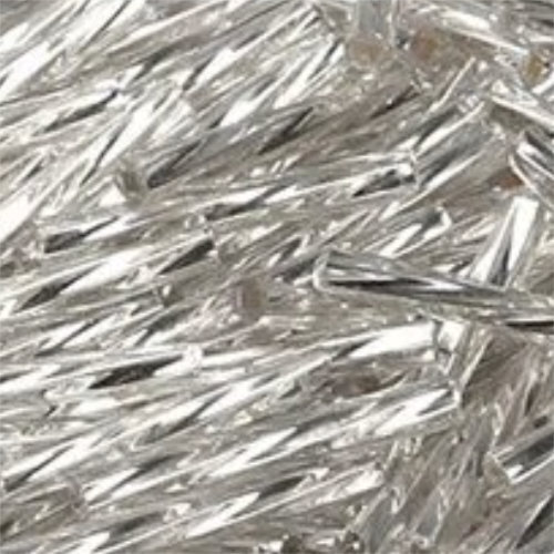 20mm Twisted Bugle Bead - Silver Lined Clear - 8gm Bag