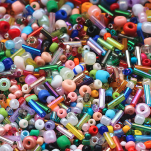 Mixed Colours Seed Bead and Bugle Bead Mix - 8gm Bag