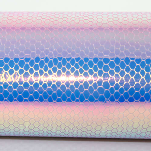 Lilac / Green AB Scale Texture Faux Iridescent Leather Fabric