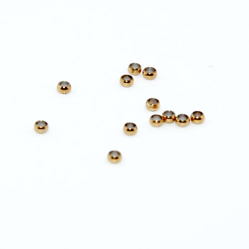 1.5mm Bright Gold 304 Stainless Steel Crimp Bead - 100 Piece Bag
