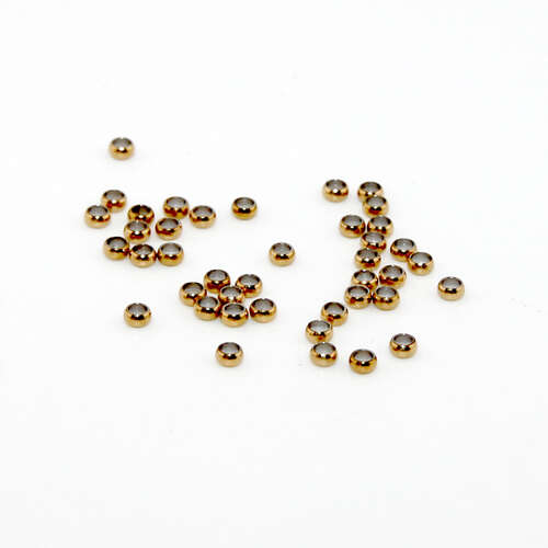 2mm Bright Gold 304 Stainless Steel Crimp Bead - 100 Piece Bag