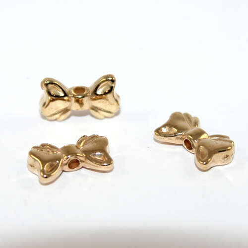 15mm x 9mm Acrylic Bow Beads Pale Gold - 10 Piece Bag
