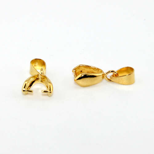 19mm x 7mm Pinch Bail with Hanger - Bright Gold