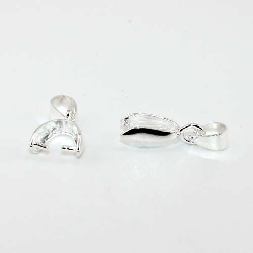 21mm x 8mm Pinch Bail with Hanger - Silver 