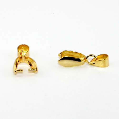 21mm x 8mm Pinch Bail with Hanger - Bright Gold