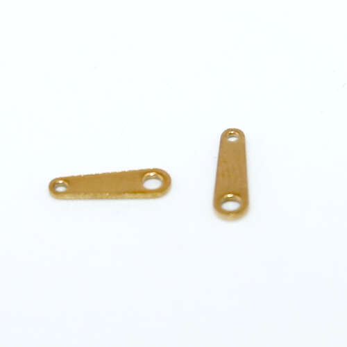 10mm x 3mm Small End Tag -  304 Stainless Steel - Bright Gold Plated