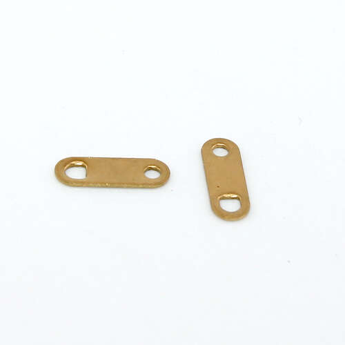 11mm x 4mm Large End Tag -  304 Stainless Steel - Bright Gold Plated