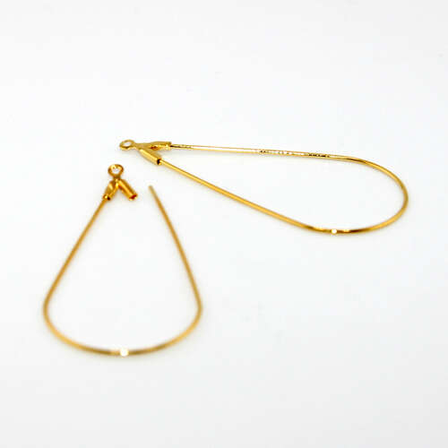 44mm x 20mm Tear Drop Loop -  304 Stainless Steel - Bright Gold Plated
