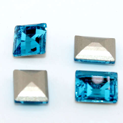 8mm x 10mm Aquamarine - 4527 Step Cut Stone - Pack of 2