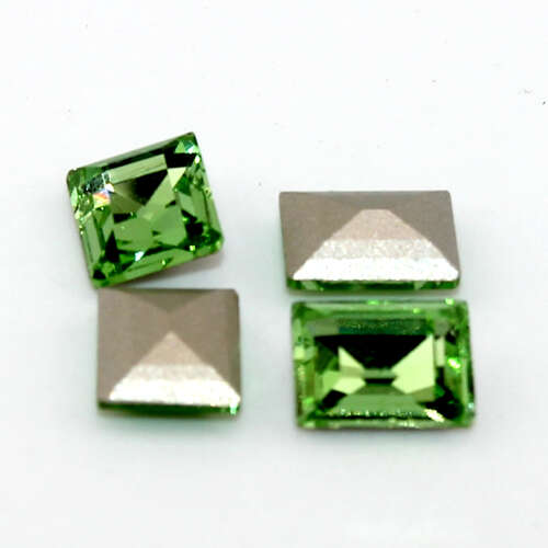 8mm x 10mm Peridot - 4527 Step Cut Stone - Pack of 2