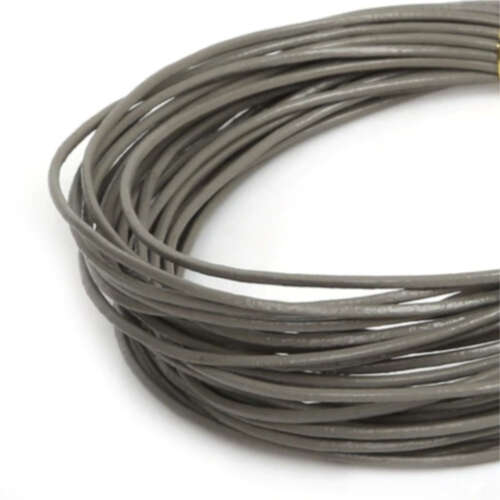 3mm Leather Cord - 5m Coil - Grey