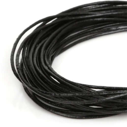 3mm Leather Cord - 5m Coil - Black