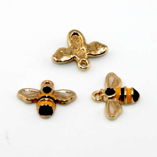Bumble Bee Charm - Gold - 2 Pieces