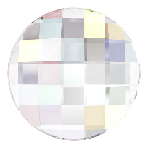 2035 - 6mm - Crystal AB F (001 AB) - Chessboard No Hot Fix Flat Back Crystal