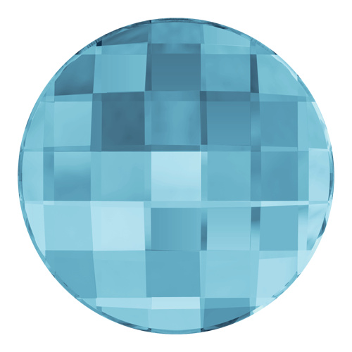 2035 - 6mm - Aquamarine F (202) - Chessboard No Hot Fix Flat Back Crystal
