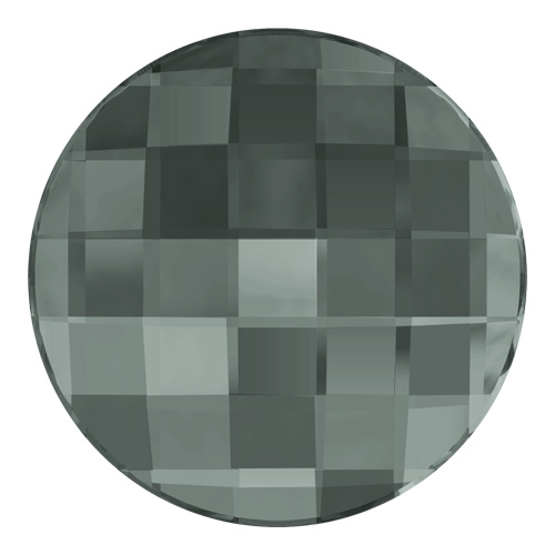 2035 - 6mm - Black Diamond F (215) - Chessboard No Hot Fix Flat Back Crystal