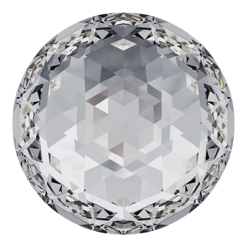 2072 - 12mm - Crystal F (001) - Rose Cut No Hot Fix Flat Back Crystal