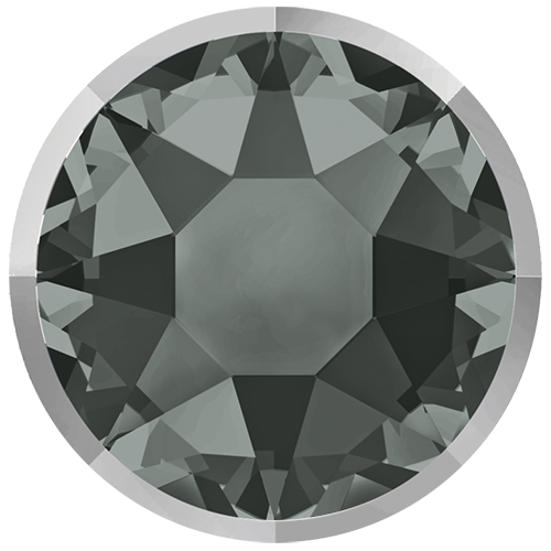 2088I - SS16 (3.80 - 4.00mm) - Black Diamond Light Chrome Z A HF (215 LTCHZ) - Rimmed No Hot Fix Flat Back Crystal