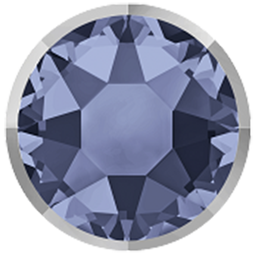 2088I - SS16 (3.80 - 4.00mm) - Denim Blue Light Chrome Z A HF (266 LTCHZ) - Rimmed No Hot Fix Flat Back Crystal