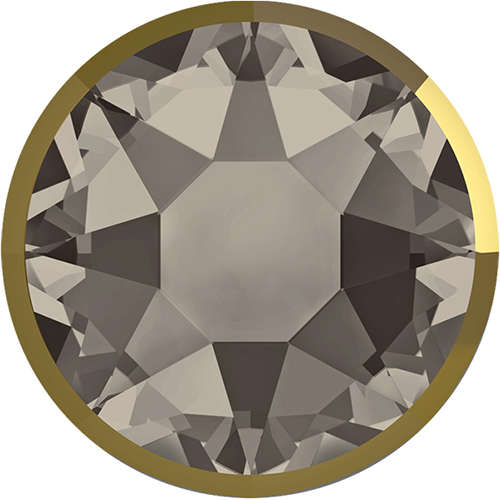 2088I - SS16 (3.80 - 4.00mm) - Greige Dorado Z A HF (284 DORZ) - Rimmed No Hot Fix Flat Back Crystal