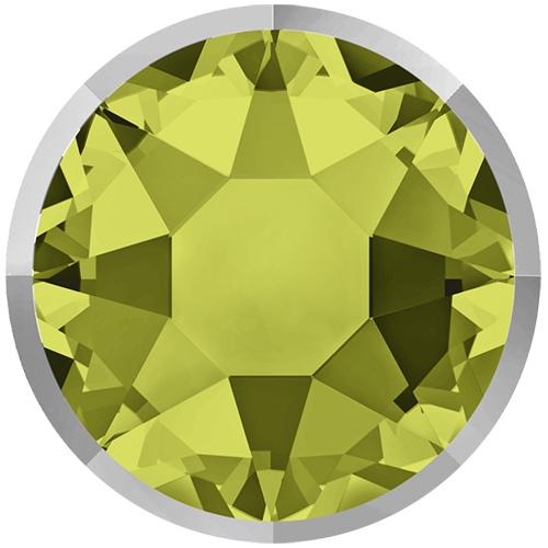 2088I - SS16 (3.80 - 4.00mm) - Khaki Light Chrome Z A HF (550 LTCHZ) - Rimmed No Hot Fix Flat Back Crystal