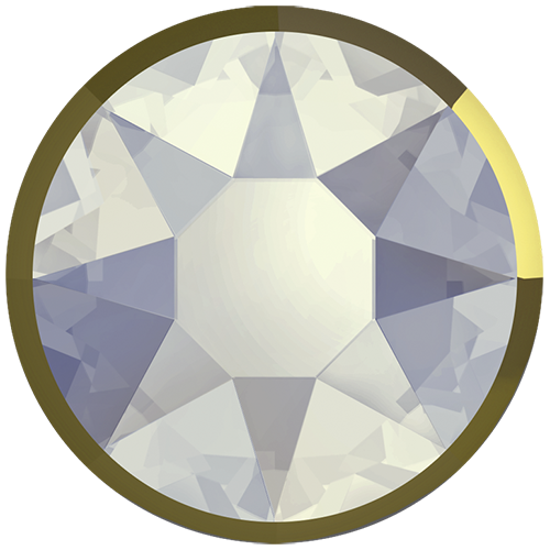 2088I - SS20 (4.60 - 4.80mm) - White Opal Dorado Z A HF (234 DORZ) - Rimmed No Hot Fix Flat Back Crystal