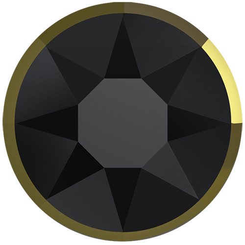 2088I - SS20 (4.60 - 4.80mm) - Jet Dorado Z A HF (280 DORZ) - Rimmed No Hot Fix Flat Back Crystal