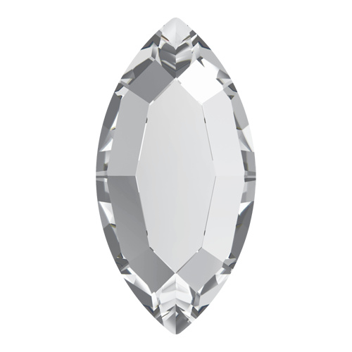 2200 - 8mm x 4mm - Crystal M HF (001) - Navette Hot Fix Flat Back Crystal