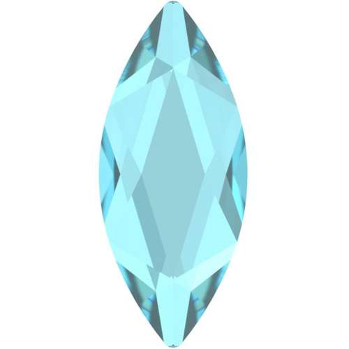 2201 - 14mm x 6mm - Aquamarine M HF (202) - Marquise Hot Fix Flat Back
